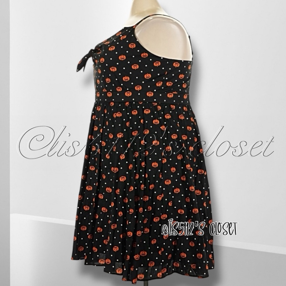 NWOT Torrid Retro Chic Polka Dot Pumpkin Halloween Pinup Swing Dress 3X 22 24 - Picture 6 of 15